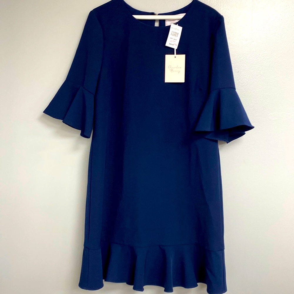 NWT Charles Henry Navy Dress size Large